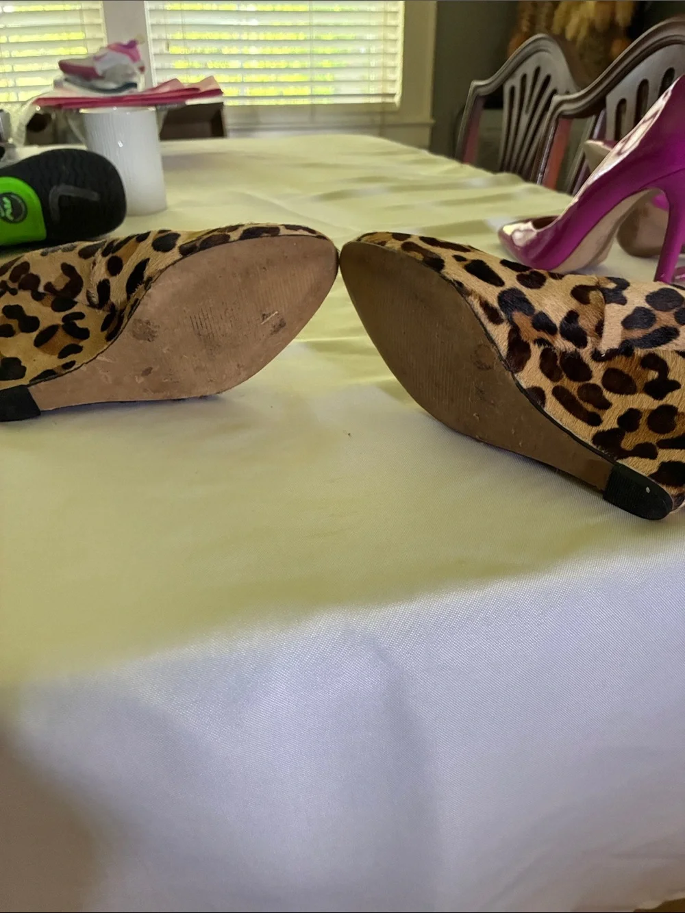 Jessica Simpson Leopard Print Pointed Toe Wedges - Brown Tan